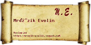 Mrázik Evelin névjegykártya