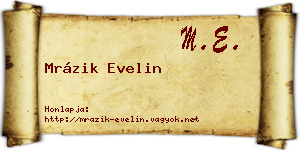Mrázik Evelin névjegykártya